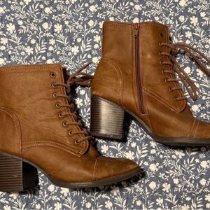 Old Navy Brown Lace-Up Ankle Booties
